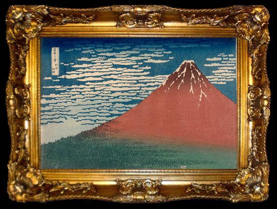 framed  Katsushika Hokusai Mount Fuji in Clear Weather (nn03), ta009-2